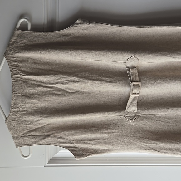 St. John's Bay Linen Blend Sleevelss Button Down Midi Dress - Picture 4 of 7